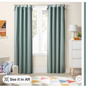 One Pillowfort blackout tie top embellished panel smoke green 42 x 95